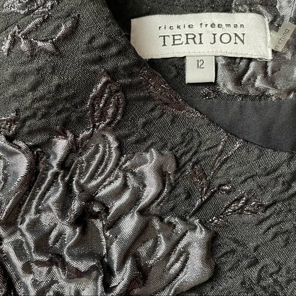 Teri Jon Floral Jacquard A-Line Dress - Picture 7 of 9